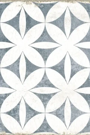 Authentique Carrelage ABBEY BLUE 20x20 cm effet carreau ciment vieilli